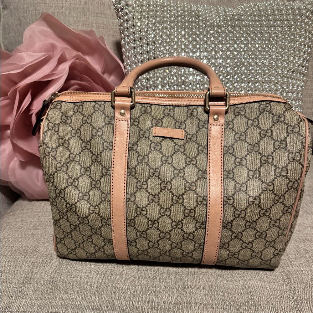Gucci Beige and Pink Travel Bag